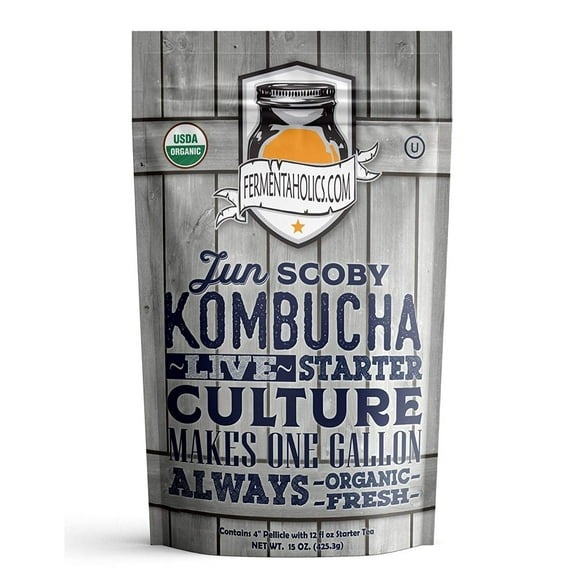 Jun Kombucha Starter Culture - USDA Certified Organic Jun SCOBY+Starter Tea