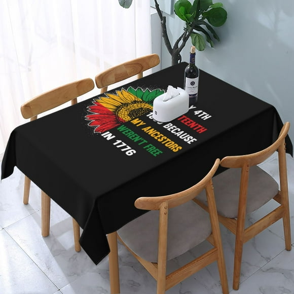 Jun-ete-enth African American Tablecloth 54 X72 Inches Rectangle Table Cloth Cover Holiday Party Supplies For Picnic Dinner Decor