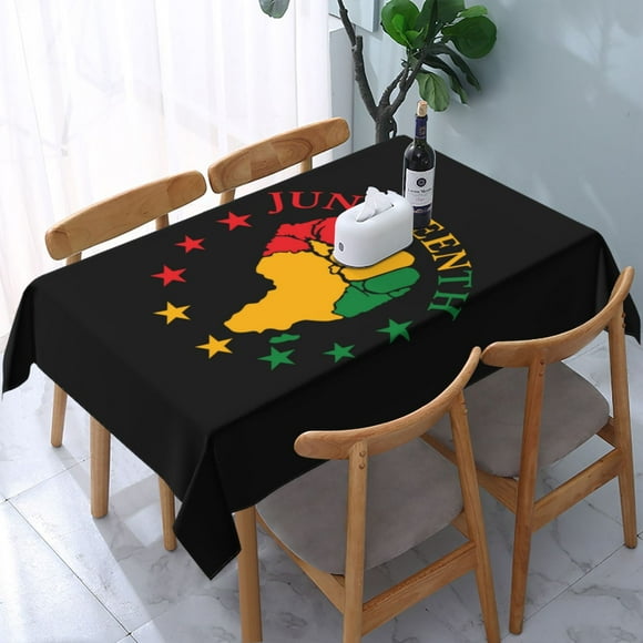 Jun-ete-enth Fist Black His-tory American Tablecloth 54 X72 Inches Rectangle Table Cloth Cover Holiday Party Supplies For Picnic Dinner Decor