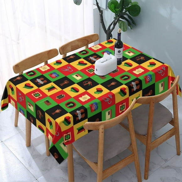 Jun-ete-enth Independence Freedom Day June 19 1865 Tablecloth 54 X72 Inches Rectangle Table Cloth Cover Holiday Party Supplies For Picnic Dinner Decor