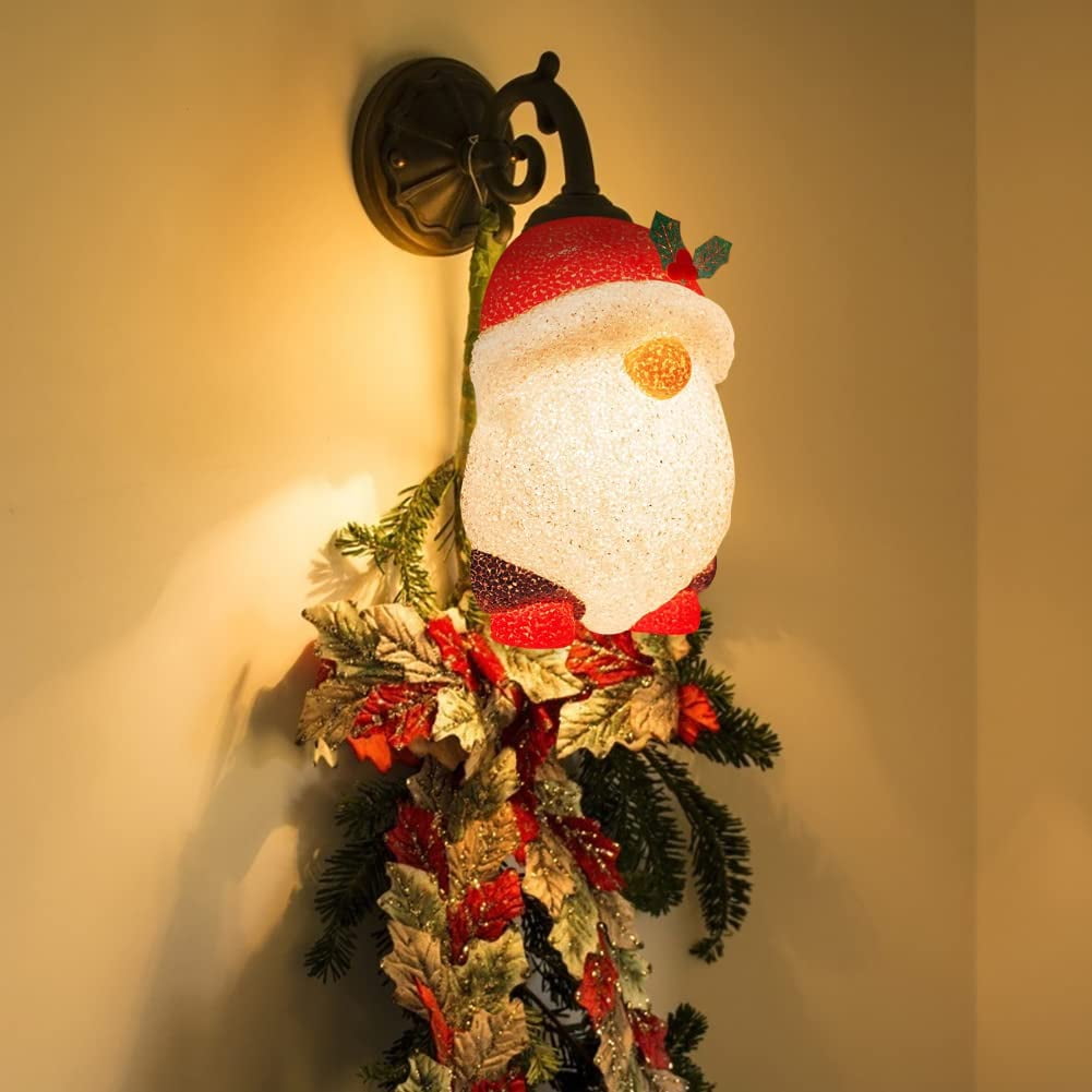 JunGang 2 Pack Christmas Porch Light Covers, Santa Claus Gnome