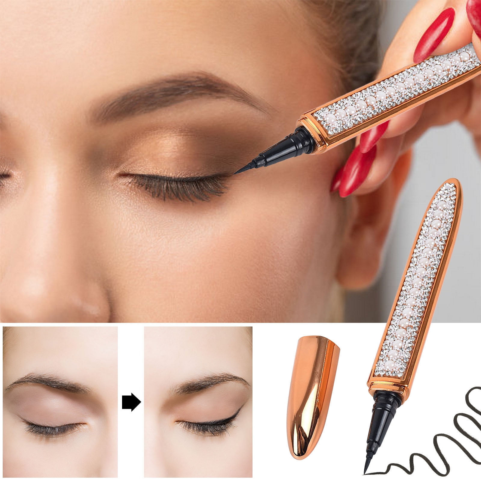 JunYeShi 10ml Diamond Star Eyeliner Glue Pen for Lashes, Eye Liner Lash