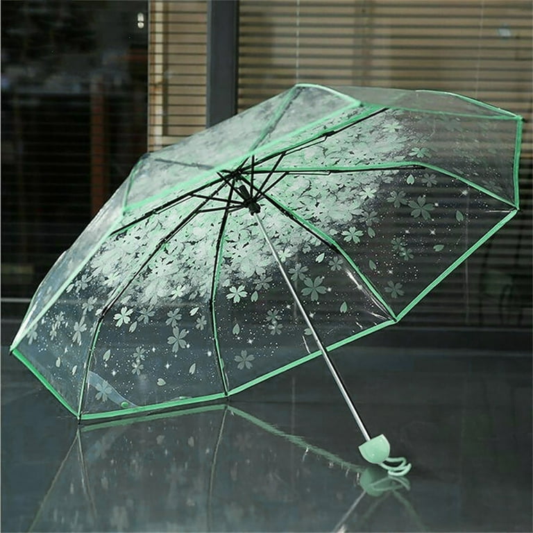 JunYeShi 3 Fold Transparent Umbrella Clear Umbrella for All Weather Use Compact and Durable Similar to Compact Rain Umbrellas Clear Foldable Umbrellas