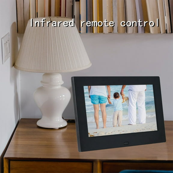 JunYeShi 7 Inch Digital Photo Frame - Electronic USB Digital Picture Frame 16:9 HD LCD Screen with Remote Control, Auto Slideshow, Calendar, Clock, Support Card/USB Drive