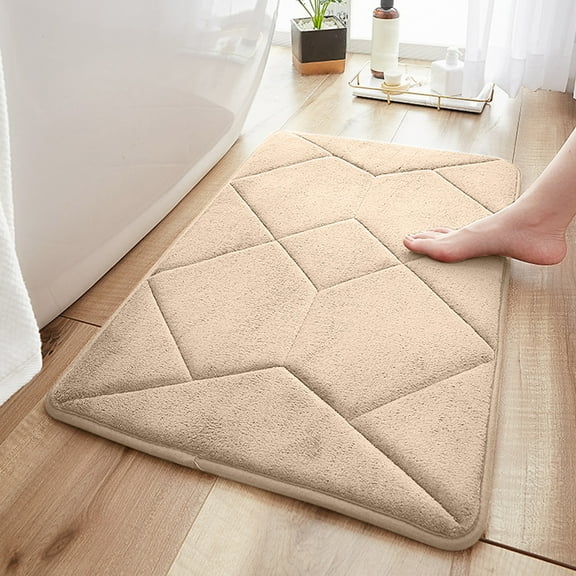 JunYeShi Bathroom Water Absorbing Door Mat Convenient Machine Wash Lightweight Fabric Quick Water Absorption Non Slip Floor Mat