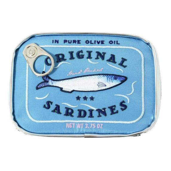 JunYeShi Canned Sardines Makeup Bag, Funny Sardine Tin Fish Cosmetic Bag, Creative Cute Makeup Bag Kawaii Pencil Case Pouch, Make up Pouch for Women