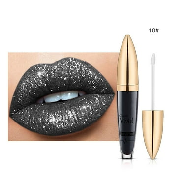JunYeShi Clearance Under $2.00 Diamond Shiny Matte Lipstick, Gothic Glitter Liquid Lip Gloss, Sparkling High Pigment Waterproof Long Lasting Lipsticks, Bold Shimmer Lip Glaze Lips for Masquerade