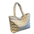 thumbnail image 1 of JunYeShi Clearance Under $2.00 Tote Bag for Women, Quilted Tote Bag with Zipper, Puffer Work Bag Shoulder Bag Lightweight Padding Handbag, 1 of 3