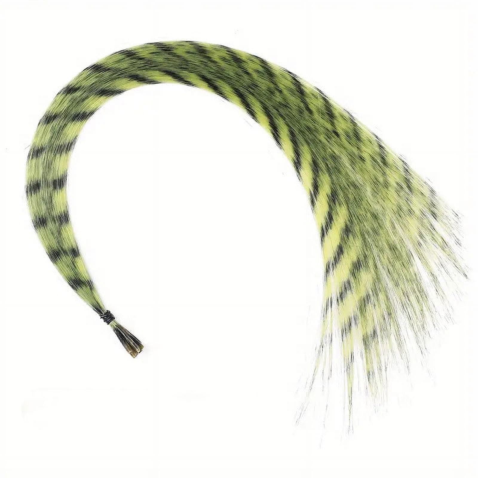 JunYeShi Colorful Feather Hair Extensions Colorful Striped Chemical