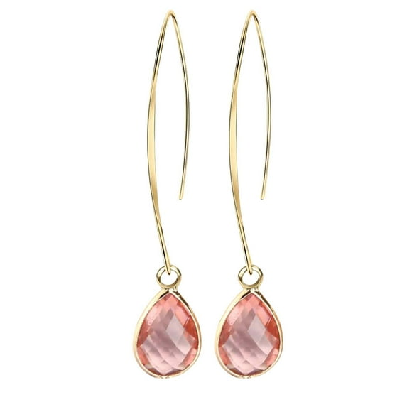 JunYeShi Crystal Earrings for Women - Long Teardrop Threader Earrings for Women, Casual or Bridal Statement Earrings