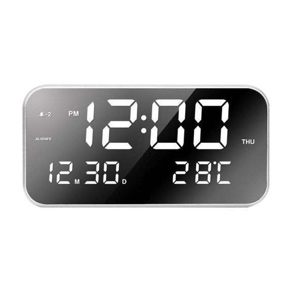 JunYeShi Digital Electronic Clock, LED Display, Stereo Sound, Snooze Alarm Clock with 12/24H Switching and Temperature Display, Perfect for Bedrooms