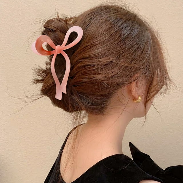 JunYeShi Hair Bows Claw Clip for Women Girls,Premium black Bowknot