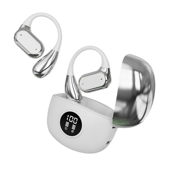 JunYeShi Non-In-Ear Bluetooth Earphones, Ear Hanging Design, Sports Earphones, Intelligent Digital Display, Lightweight, Wireless, Clear Sound, Long Battery Life