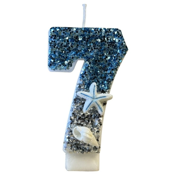 JunYeShi Ocean-themed Starfish Number Candles - Children's Birthday Cake Decorations with Digital Labels - Perfect for Boys and Girls’ Parties, Includes 0-9 Numbers, Cute and Creative Design