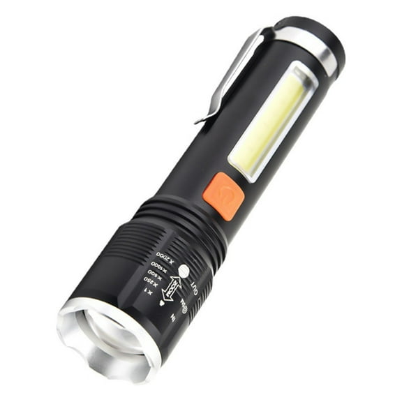 JunYeShi Outdoor Strong Light Long Range Flashlight - Aluminum Alloy with USB Charging - Emergency Side Lights with Telescopic Focusing - Reliable and Durable for Any Situation