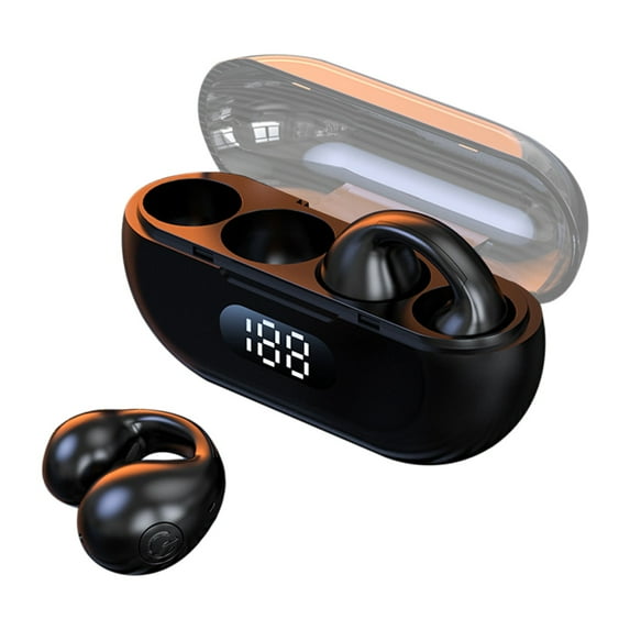 JunYeShi Wireless Ear Clip Bone Conduction Headphones, Bluetooth 5.3, Waterproof, Open-Ear Design, Suitable for Running, Sports, Cycling, Driving, Comfortable Fit