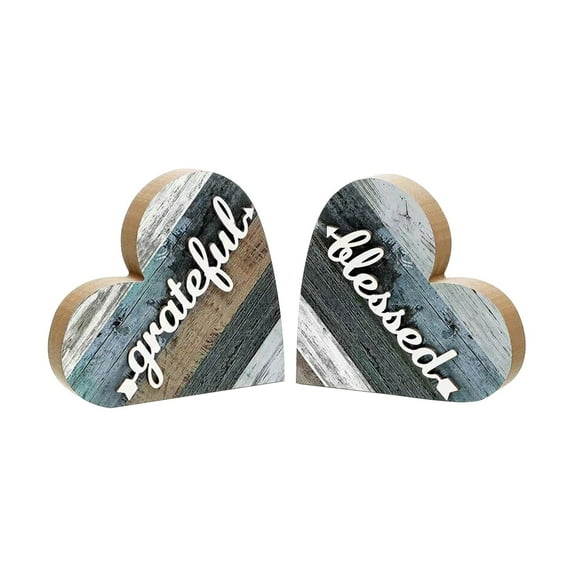 JunYeShi Wooden Home Signs - Heart Table Centerpieces for Various Occasions - Rustic Decorative Wooden Plaques