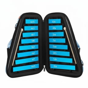 JunZheHub 16-Note Xylophone Educational Blue Musical Bell Set Precise Tuning for Beginners