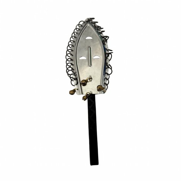 JunZheHub African Shaker Metal Shaker with Bells Leaf Shaped Hand Percussion Instrument for Percussionists, Live Music, Cultural Performances, Rehearsals