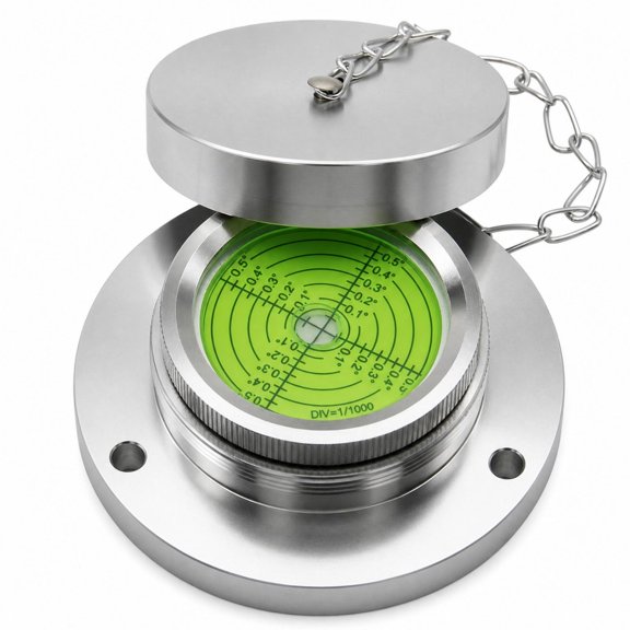 JunZheHub Circular Level with Cover High Precision Circular Bubble Level Metal for Machinists, Installers, Machinery, Workshop Equipment 110MM Grn W Lid a