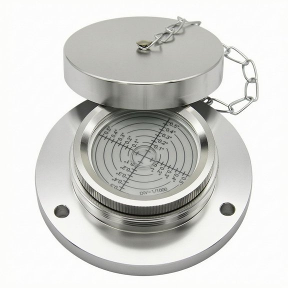 JunZheHub Circular Level with Cover High Precision Circular Bubble Level Metal for Machinists, Installers, Machinery, Workshop Equipment 110MM Wht W Lid B