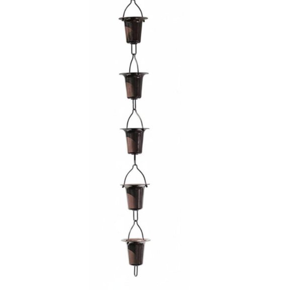 JunZheHub Creates Soothing Sounds Rain Chain Easy to Install Japanese Rain Bell Finish for Brown Small Flower Cup