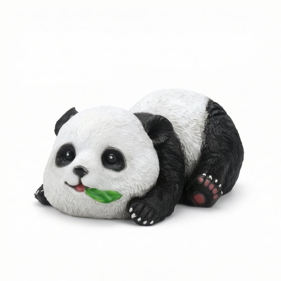 JunZheHub Garden Panda Statue Ornament Weatherproof Resin Panda Figurine Freestanding Animal Garden Statue for Courtyard, Lawn, Patio Lying Panda