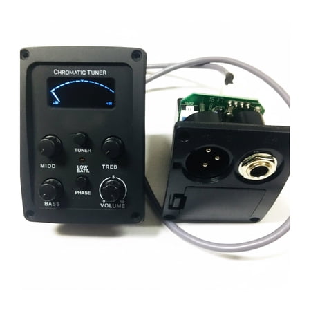 JunZheHub Guitar Preamp EQ Tuner Bass Mid Highs Control Acoustic Guitar Tone Control Unit Low Indicator Piezo Pickup Tuner for Stage