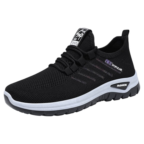 Junboys Lightweight Breathable Casual Sneakers for Women - Comfortable Tennis Shoes for Everyday Jogging Gym,Black 36