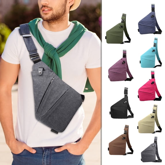 Junboys Sling Bag for Men Crossbody Chest Bag - Simple Storage Pouch with Adjustable Strap and Slim Fit Design for Travel