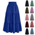 thumbnail image 1 of Junboys Women's Maxi Skirts for Women - Floral Drawstring Long Skirt, Loose Flowy Summer Skirt for Beach & Daily Vacation,Red S, 1 of 5