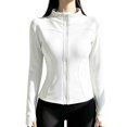 thumbnail image 1 of Junboys Women's Zip Up Running Jacket - Fleece Lined Fitted Activewear with Thumb Holes and Zippered Pockets, Perfect Fall Outfits and Zip Up Jackets, 1 of 4