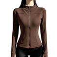 thumbnail image 1 of Junboys Women's Zip Up Running Jacket - Fleece Lined Fitted Activewear with Thumb Holes and Zippered Pockets, Perfect Fall Outfits and Zip Up Jackets, 1 of 5
