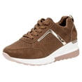 thumbnail image 1 of Junboys Womens Fashion Platform Casual Sneakers - Wedge Lace-Up Tennis Shoes for Comfort Daily Style,Brown 38, 1 of 4