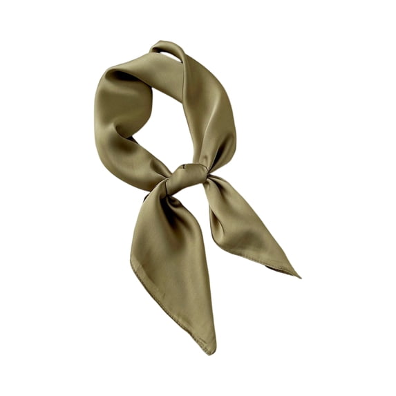 Junboys Womens Small Square Scarf - Solid Monochrome Thin Lightweight, Head Scarf for Women & Scarf for Women, Ideal for Sun Protection and Neck Tie,Army Green