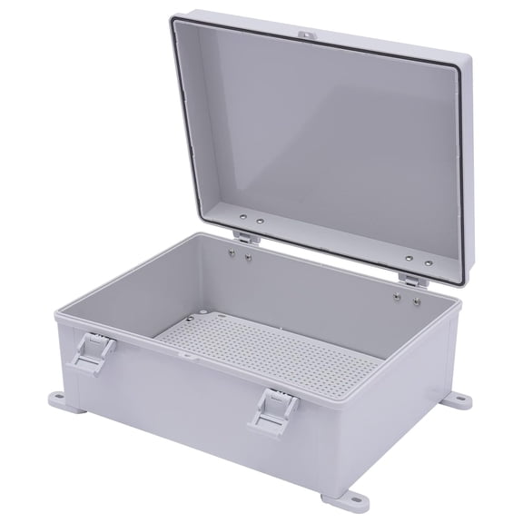 Junction Box,Outside Hinged Clear Cover Stainless Steel Latch IP67 Waterproof ABS Project Box,Electrical Box Enclosure(13.8x9.8x5.9 Clear)