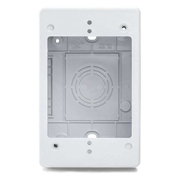 Junction Box Single Gang, 2.77" Deep - PVC Electrical Boxes - White Raceway Enclosure - TSRPW-JB3 - for Data & Electrical Outlets