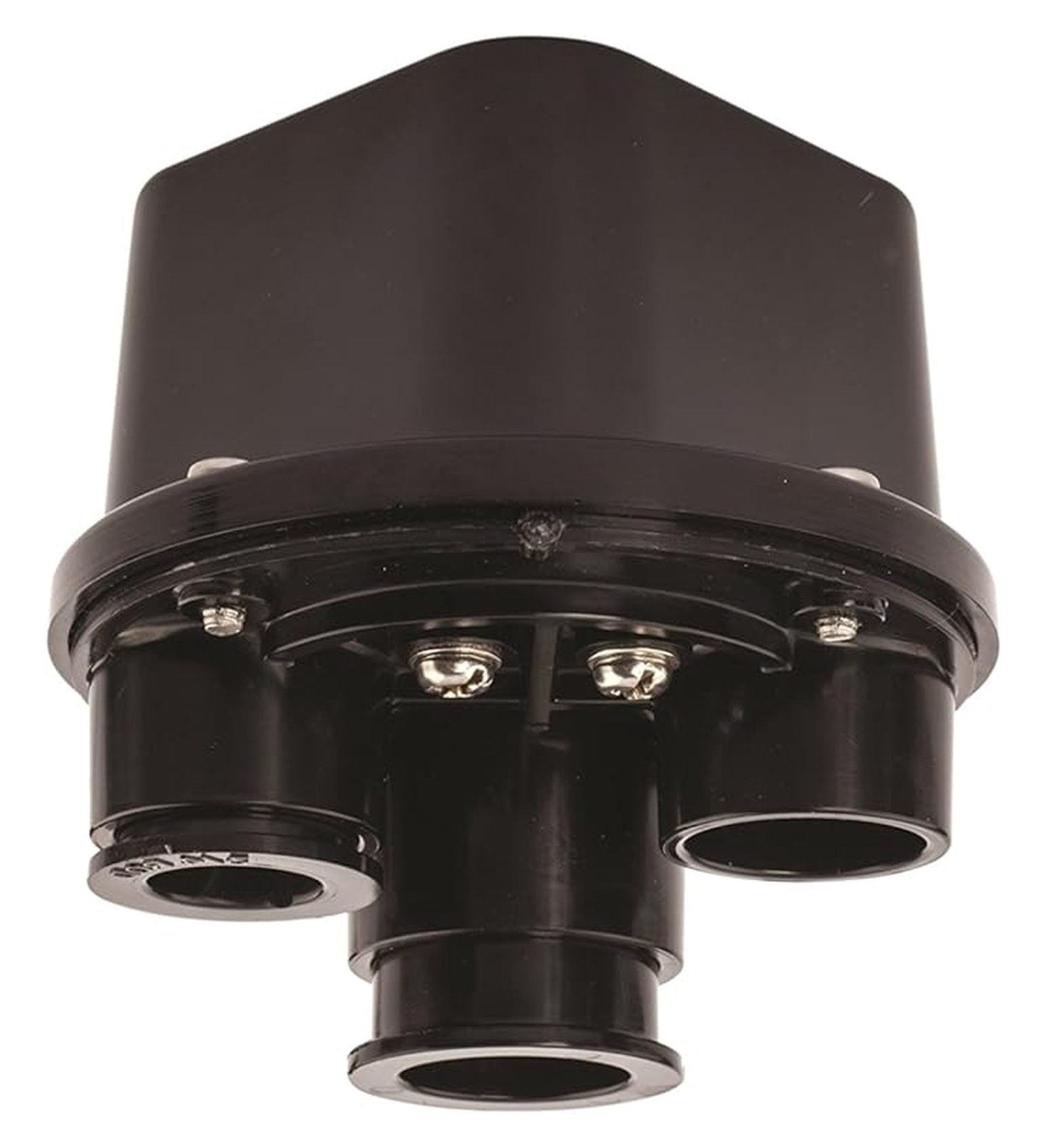 Junction Box for Pool Lights - Two Light Spa Electrical Box - UL Listed PVC Conduit Hubs - Black - Underwater Lighting Connections