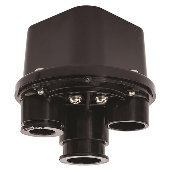 Junction Box for Pool Lights - Two Light Spa Electrical Box - UL Listed PVC Conduit Hubs - Black - Underwater Lighting Connections
