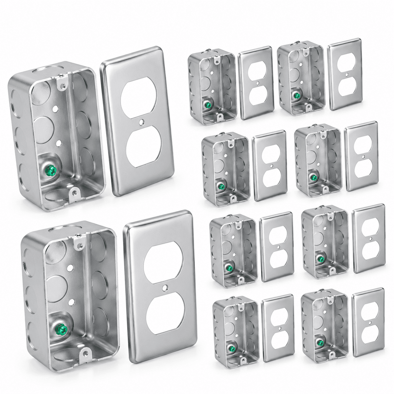 Junction Box with Duplex Receptacle Cover, 10-pack Electrical Box, 10. ...