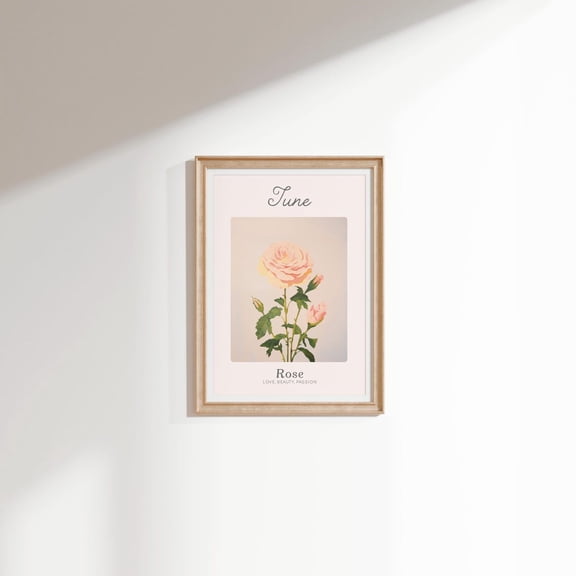 June Birth Flower Rose Print, Botanical Wall Art Home Decor #2464, Unframed Poster Size 24x36
