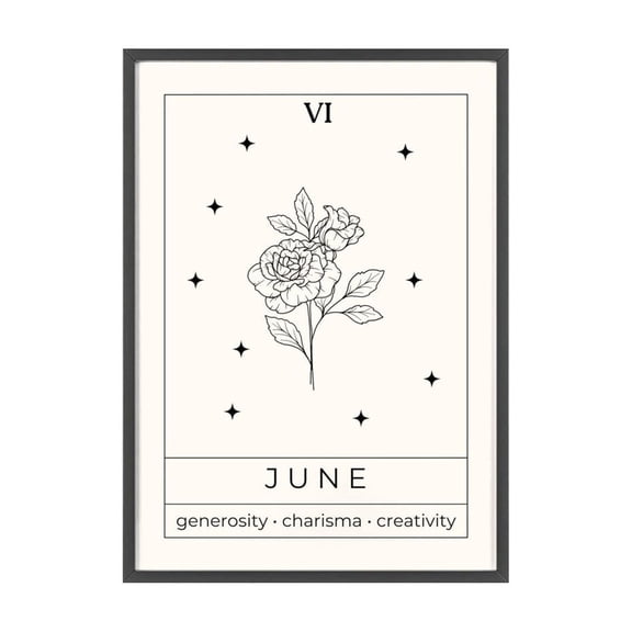 June Birth Flower Wall Art, Unframed Paper Poster 8x10in