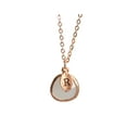 thumbnail image 1 of June Birthstone Necklace, Birthday Necklace, Personalized Necklace, Bridesmaid Necklace, Initial Necklace, Moonstone, Pearl Pendant - 20" Rose Gold Plated - Leaf Initial G, 1 of 5