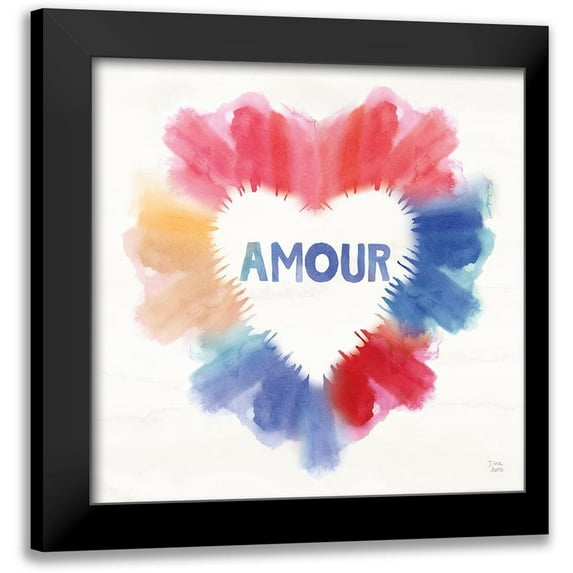 June, Dina 12x12 Black Modern Framed Museum Art Print Titled - Rainbow Love II Amour