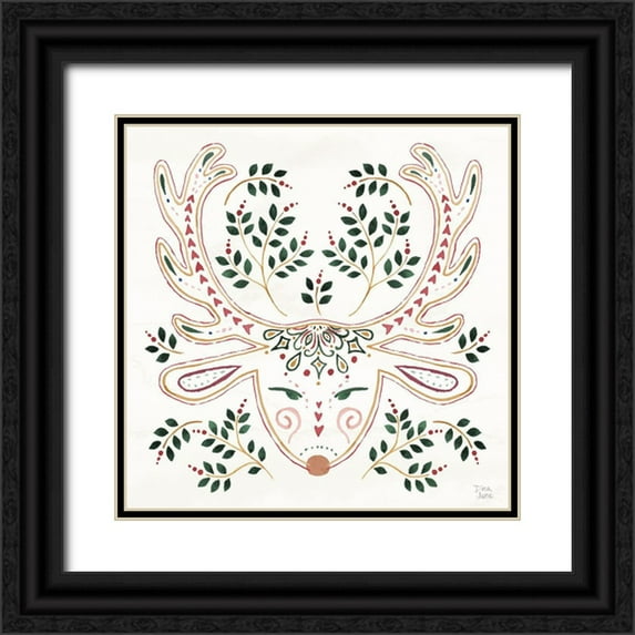 June, Dina 12x12 Black Ornate Wood Framed with Double Matting Museum Art Print Titled - Holiday Sparkle IX