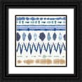 thumbnail image 1 of June, Dina 12x12 Black Ornate Wood Framed with Double Matting Museum Art Print Titled - Indigo Splash Pattern VIII, 1 of 4