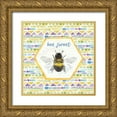 thumbnail image 1 of June, Dina 12x12 Gold Ornate Wood Framed with Double Matting Museum Art Print Titled - Bee Harmony VI, 1 of 4
