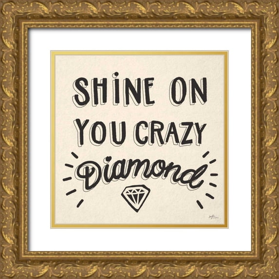 June, Dina 12x12 Gold Ornate Wood Framed with Double Matting Museum Art Print Titled - Shine On I Neutral