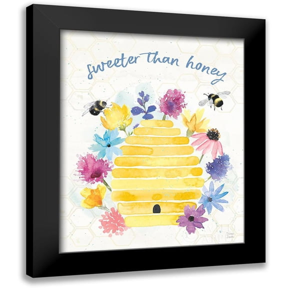 June, Dina 12x14 Black Modern Framed Museum Art Print Titled - Bee Harmony V