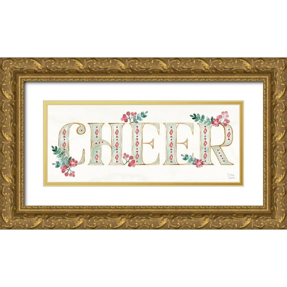 June, Dina 14x8 Gold Ornate Wood Framed with Double Matting Museum Art Print Titled - Holiday Sparkle IV